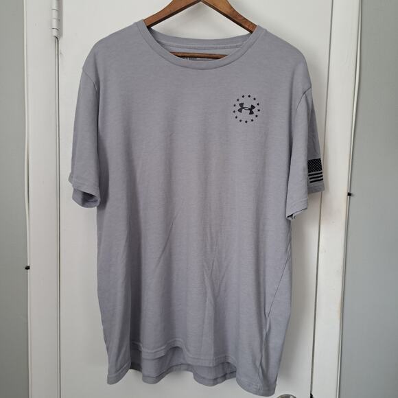 Under Armour Other - Under Armour Freedom Flag Logo Gray Black T-Shirt Men's XXL